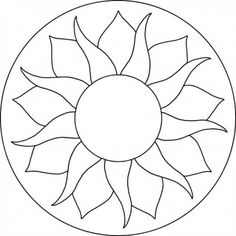 a drawing of a sun in the middle of a circle