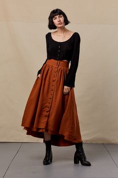 Gaun Abad Pertengahan, Handmade Skirts, Black Moon, Retro Mode, Mid Length Skirts, Look Plus, Petticoat, Look Cool, Aesthetic Clothes