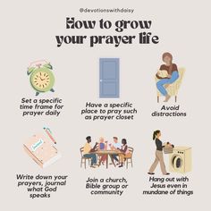 an info sheet describing how to grow your prayer life