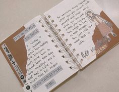 an open notebook with some writing on it