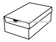 a drawing of a white box with the lid open and one drawer closed, on a white background