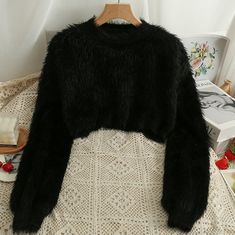 Faux mink round neck sweater with soft and fluffy fuzz all over. Keeps you warm and feeling oh so cozy! M/L: 25" across shoulders, 50" chest, 14" length Old Sweater, Fluffy Sweater, Round Neck Sweater, Fuzzy Sweater, Shoe Gifts, Round Neck Sweaters, Overall Dress, Sweater Blouse, Cardigan Jacket