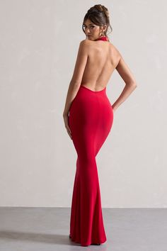 Milani Red Backless Cowl Neck Fishtail Maxi Dress – Club L London - USA Red Backless Dress, Plunging Neck Dress, Fishtail Maxi Dress, Red Maxi Dress, Event Dress, Fishtail Skirt, Red Maxi, Party Dress Long Sleeve, Skirt Maxi