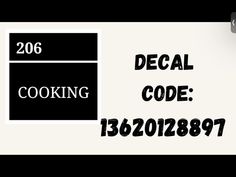 a black and white sign that says cooking, decal code, 126020897