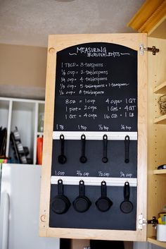 a blackboard with magnets attached to it