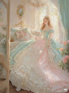 Princess Character Design Concept Art, Oil Illustration, Victorian Era Dresses, Angel Theme, Victorian Paintings, Vintage Princess, Fantasy Gowns, Fairytale Dress, Princess Aesthetic