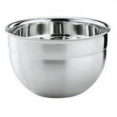 stainless steel mixing bowl on white background