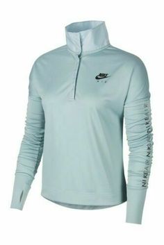 Nike Midlayer Air Long Sleeve Running Top   STYLE NUMBER: BV4362-363    COLOR: Ocube Blue, Black MSRP: $70.00 + Tax Size: Small (S) FREE SHIPPING via USPS First Class with Tracking Information Like Us on Facebook -  Search: eBay NIKE Clearance Outlet LIKE... SHARE .... WIN!  OUR STORE POLICY Customer Service: Messages will be replied to from 10 a.m.-5 p.m. Monday-Friday. Items are shipped by our shipper before 10 a.m. (EST) Please note that items purchased after 10 a.m. EST will most likely be s Nike Running Top, Nike Running Shirt, Nike Neon, Tennis Tops, Trendy Hoodies, Sweatshirt Short Sleeve, Style Clothes, Nike Womens, Running Jacket