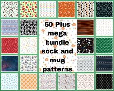 the 50 plus mega bundle includes many different patterns