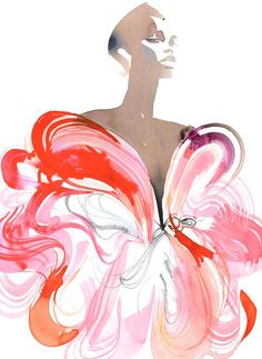 Bil Donovan — Illustration division Pink Iris, Springtime In Paris, Fashion Illustration Collage, Fashion Illustration Watercolor, Paris Haute Couture, Iris Van Herpen, White Watercolor, Ink Watercolor