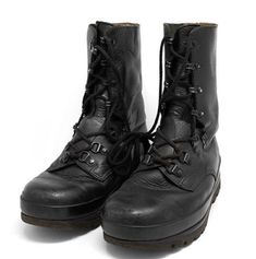 1980s Vintage Military Issue Combat Boots  8,9,10,14 Available  Color: black  Please note all items are examined to the best of our ability. Most items are 20+ years old and are not in perfect condition small imperfections are to be expected any major flaws will be disclosed.  No major flaws Condition:9/10 MESSAGE WITH OFFERS AND QUESTIONS  NO RETURNS  FOLLOW OUR PAGE FOR DAILY HEAT NEW ITEMS DROP DAILY! All leather uppers Man-made rubberized lug outsole 100% waterproof Speedlace top for swift on/off Water-resistant, leather, combat boot. It was designed for heavy use by the Swiss Army and is built more like a hi-tech modern hiking boot than most military boots.) is met by a shock-absorbing core which makes this a truly functional and tough outdoor boot. Some come with inserts but not all. Vintage Black Winter Boots, Vintage Black Combat Boots For Winter, Black Military Combat Boots With Round Toe, Vintage Black Combat Boots With Round Toe, Black Leather Military Boots, Heavy Duty Boots, Grunge Boots, Military Combat Boots, Number Nine