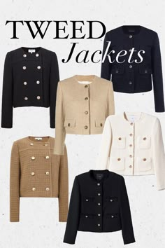 Tweet Jacket Outfit Women, Channel Jacket Outfit Tweed Blazer, Tweed Jackets For Women, Tweed Crochet Pattern, Boucle Jacket Outfit Classy, How To Style Tweed Jacket, Cropped Tweed Jacket Outfit, Chanel Look Style, Chanel Jacket Street Style