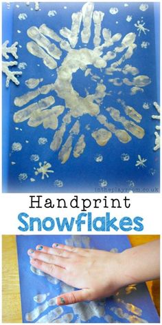 handprint snowflakes are an easy winter craft for kids