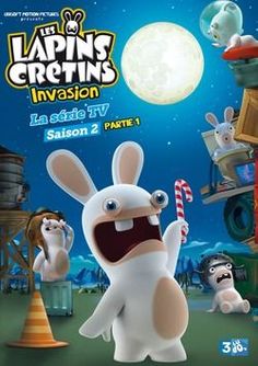 the poster for lapins crittens invision, which features an animated rabbit holding