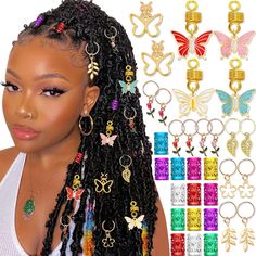 PRICES MAY VARY. 💖Best Choice for Hair Braid Decoration:DIY hair braid Accessories decoration that package includes 32PCS(4*butterfies braid sping pendants,6*flower braid charms rings,2*gold butterfly pendants,14*mutil colors hair cuffs beads,8*leaves flower hair clips).Suit for women's various hairstyles,such as passion twist, spring twist, marley twist hair,etc. 💖Occassion:Braid Accessories is suitable for a variety of occasions, parties, weddings, graduation ceremony, adult ceremony, Hallow Hair Decorations For Braids, Hair Braid Accessories, Hair Straightening Tips, Braid Charms, Hair Decoration Accessories, Olivia Hair, Jewelry For Braids, Beads For Hair, Flower Braid