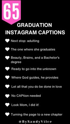 a black and white poster with the text graduation instagram captions next to it