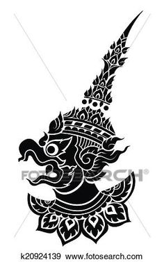 Thai Pictures, Garuda Tattoo, Hindu Tattoos, Bali Painting, Thailand Tattoo, Tattoo Patterns, Myanmar Art, Thai Design, Thailand Art