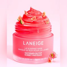 ***Limited Edition*** Brand New, Full Size (20g) Flavor: Watermelon Pop A Leave-On Lip Mask That Delivers Intense Moisture And Antioxidants While You Sleep With Berry Fruit Complex, Murumuru Seed, And Shea Butter. Skin Type: Normal, Dry, Combination, And Oily Skincare Concerns: Fine Lines/Wrinkles, Dryness, And Dullness This Iconic, Fan-Fave Pout Perfector Is A Special Intensive-Care Mask For Lips. With Nourishing Berry Fruit Complex, Murumuru Seed, And Shea Butter, This Hydrating Lip Mask Deliv Preppy Makeup, Sephora Skin Care, Laneige Lip Sleeping Mask, Perfect Skin Care Routine, Pretty Skin Care, Skin Care Items, Lip Sleeping Mask, Oily Skin Care, Skin Care Kit