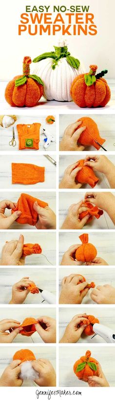 how to make an easy no sew pumpkin