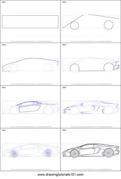 how to draw a sports car step by step drawing instructions for kids and beginners