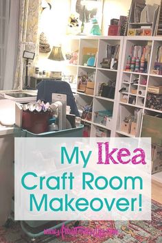 a room filled with lots of crafting supplies and books on top of a table