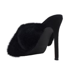 Faux fur embedded vegan suede upper Man made sole Slip-on styling Heel measures approx. 4.25" H Imported Now Is The Time, Fuchsia Color, Gorgeous Shoes, Perfect Shoes, Different Patterns, Shoe Box, Yellow Black, Shoe Collection, Slip On Shoes