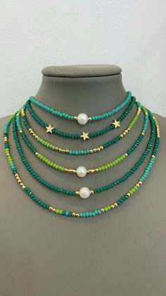 Collares Aesthetic, قلادات متدلية, Preppy Jewelry, Beaded Jewelry Necklaces, Beaded Necklace Designs