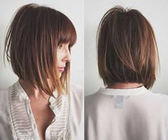 Long-Inverted-Bob-with-Layers Inverted Bob Hairstyles, Short Layered Haircuts, Short Hair With Bangs, Halle Berry, Short Haircut, Hair Do, Hair Envy, Brigitte Bardot