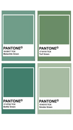 pantone's green paint swatches with the same color as each one in it