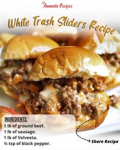 White Trash Sliders Velveeta, White Trash Sliders, White Trash Sliders Recipe, White Trash Party Food, Lake Recipes, Easy Slider Recipes, Trash Party, Kid Recipes, Fast Dinner Recipes