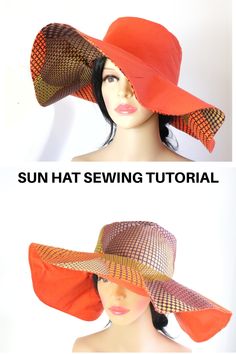 Diy Sun Hats For Women, Cheap Handmade Bucket Sun Hat, Diy Sunhat, Diy Sun Hat, Sew Sun Hat, How To Make Hats For Women, Sunhat Sewing Pattern, Handmade Sun Hat For Rodeo, One Size Fits Most, Hat Diy