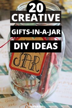 mason jar filled with gift - in - a - jar diy ideas