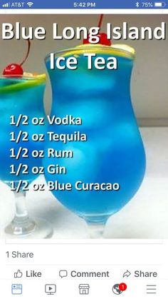 the blue long island ice tea is on facebook