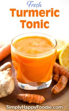 fresh turmeric tonic with carrots and ginger