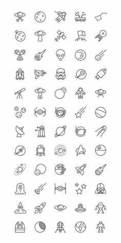 the icons are drawn in black and white