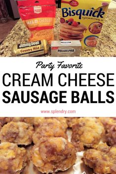 cream cheese sausage balls are an easy appetizer for any party