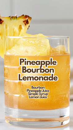 Pineapple Bourbon Lemonade Yummy Alcoholic Drinks Recipes, Pineapple Lemonade Alcohol, Bourbon Pineapple Slush, Bourbon Honey Lemon Cocktail, Tropical Bourbon Cocktails, Acholic Beverages Pineapple, Bartender Drinks Recipes, Bartender Drinks