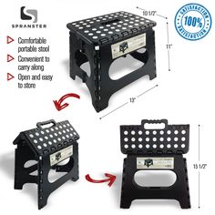 two different types of portable stoves with measurements for each one and the other side