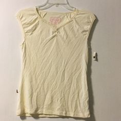 Never Worn, Equivalent To Girl’s Size 14/16 Comment If You Want More Info! I Accept Reasonable Bundles Or Offers! Cute V-neck Loungewear Tops, Yellow Fitted Top For Loungewear, Fitted Yellow Top For Loungewear, Cute V-neck Tops For Loungewear, Cute Stretch Yellow Tops, Cute Yellow Stretch Tops, Yellow Cotton Tops For Loungewear, Company Shirts, Arizona Jeans