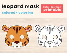 the leopard mask is colored and coloring