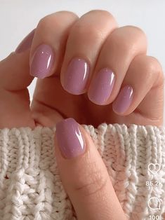 Nails Subtle, Mauve Nail Polish, Beige Nails Design, Light Purple Nails, Purple Ombre Nails, Mauve Nails, Korean Nails