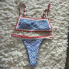 Never Worn Red White And Blue Swimsuit, 4th Of July Swimsuit, Gold Swimsuit, Light Grey Leggings, Purple Two Piece, Forth Of July, Gingham Jacket, Cute Bathing Suits, Beach Skirt