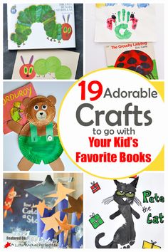 the very best crafts for kids to do with their favorite books, including paper plates and crayons