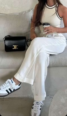 White Shoes Aesthetic Outfit, Outfit For Spring 2024, Outfit For Summer 2024, Clean Girl Aesthetic Fashion, Springs Outfit 2024, Classy Clean Girl Outfits, Classy Clean Girl Aesthetic, Spring 24 Outfits, Hospital Visit Outfit