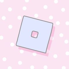 a pink and white polka dot wallpaper with a square shaped object in the center