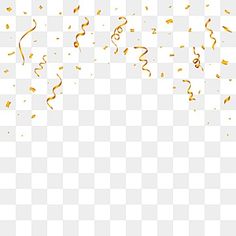 gold confetti on a white background png