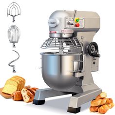 PRICES MAY VARY. Large Capacity: This commercial stand mixer has a 10QT bowl that can mix up to 4.4lb/2KG of dough at one time. The stainless steel bowl, dough hook, flat beater, rod,and wire whip are made of food-grade 304 stainless steel all meeting international standards. Widely used in restaurants hotels,bakeries, pizzerias,commercial kitchens and more. professional Mixing:Our commercial food mixer comes with 3 mixers,including a dough hook,wire whisk and flat whisk .The Dough Hook is used Planetary Mixer, Food Mixer, Wire Whisk, Stainless Steel Bowl, Kitchen Small Appliances, Sweet Shop, Pizza Bread, Stand Mixer, Coffee Machines