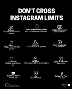 a black and white poster with the words don't cross instagram limits