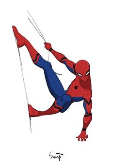 a drawing of spider - man from the amazing spider - man