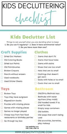 a checklist for kids with the words, tips and instructions to help them learn how to